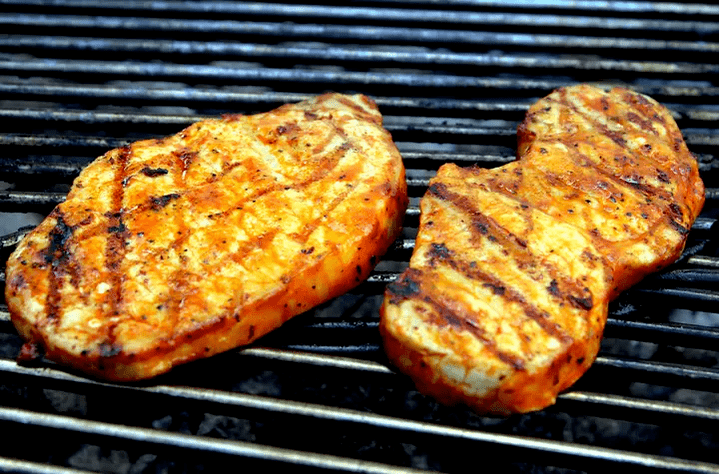 Grilled pork steak